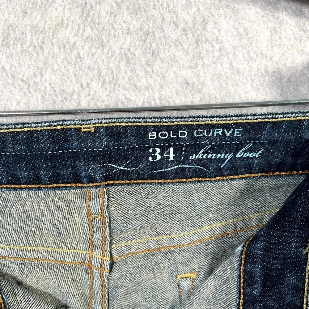Levi's Jeans Mens 34x32 Blue Denim Medium Wash Bold Curve Skinny Bootcut Leg Vtg